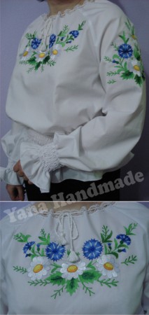 Вишиванка жіноча - Ромашки, волошки